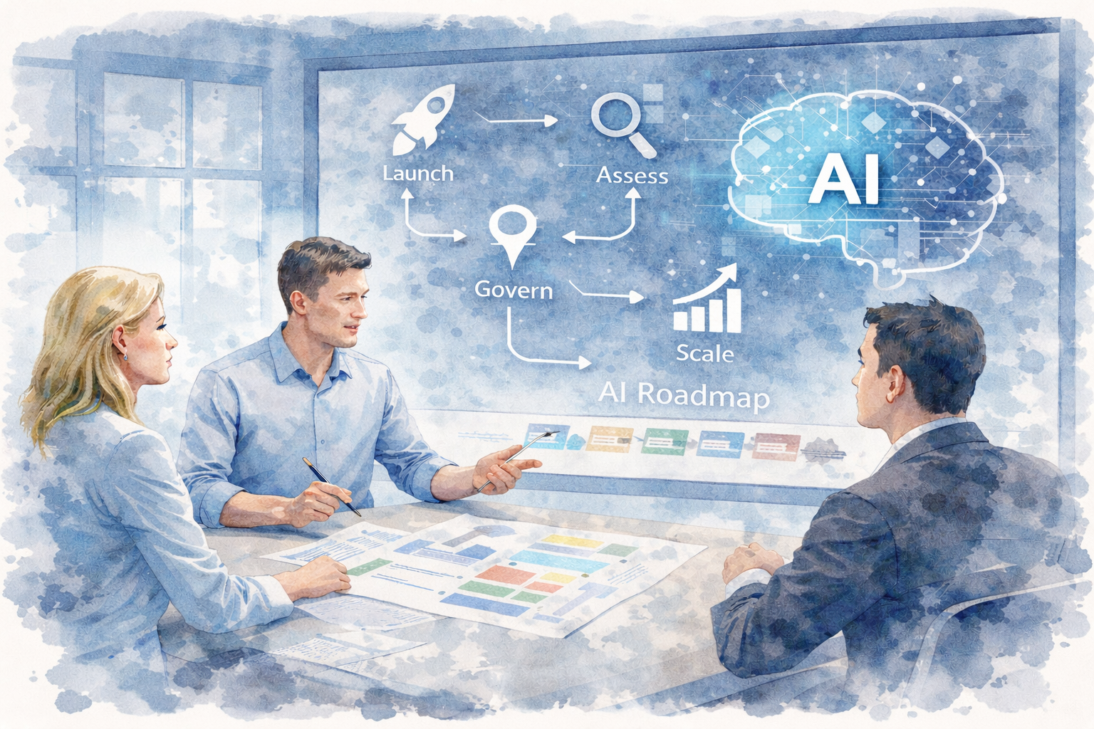 AI strategy planning session